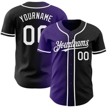 Load image into Gallery viewer, Custom Black White-Purple Authentic Gradient Fashion Baseball Jersey
