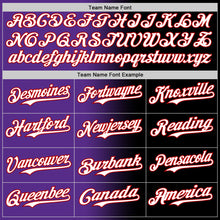 Laden Sie das Bild in den Galerie-Viewer, Custom Black White Purple-Red Authentic Gradient Fashion Baseball Jersey

