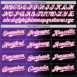 Custom Black White Purple-Pink Authentic Gradient Fashion Baseball Jersey
