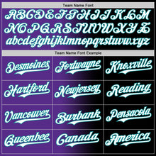 Load image into Gallery viewer, Custom Black White Purple-Teal Authentic Gradient Fashion Baseball Jersey
