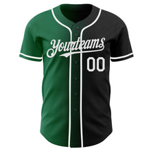 Load image into Gallery viewer, Custom Black White-Kelly Green Authentic Gradient Fashion Baseball Jersey
