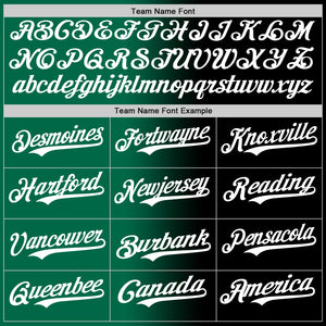 Custom Black White-Kelly Green Authentic Gradient Fashion Baseball Jersey