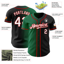 Load image into Gallery viewer, Custom Black White Kelly Green-Red Authentic Gradient Fashion Baseball Jersey
