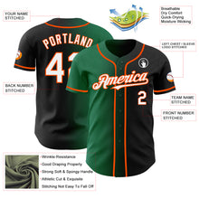 Load image into Gallery viewer, Custom Black White Kelly Green-Orange Authentic Gradient Fashion Baseball Jersey
