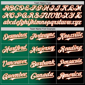 Custom Black White Kelly Green-Orange Authentic Gradient Fashion Baseball Jersey