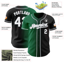 Load image into Gallery viewer, Custom Black White Kelly Green-Gray Authentic Gradient Fashion Baseball Jersey
