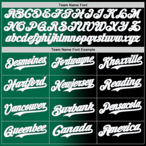 Custom Black White Kelly Green-Gray Authentic Gradient Fashion Baseball Jersey