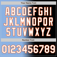 Load image into Gallery viewer, Custom Black White Light Blue-Orange Authentic Gradient Fashion Baseball Jersey
