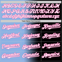 Load image into Gallery viewer, Custom Black White Light Blue-Pink Authentic Gradient Fashion Baseball Jersey
