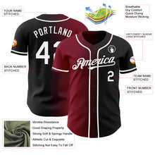 Load image into Gallery viewer, Custom Black White-Crimson Authentic Gradient Fashion Baseball Jersey
