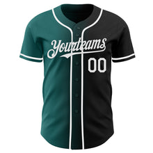 Load image into Gallery viewer, Custom Black White-Teal Authentic Gradient Fashion Baseball Jersey
