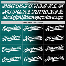 Load image into Gallery viewer, Custom Black White-Teal Authentic Gradient Fashion Baseball Jersey
