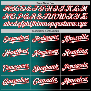 Custom Black White Teal-Red Authentic Gradient Fashion Baseball Jersey