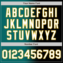 Load image into Gallery viewer, Custom Black White Teal-Gold Authentic Gradient Fashion Baseball Jersey
