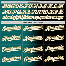 Load image into Gallery viewer, Custom Black White Teal-Old Gold Authentic Gradient Fashion Baseball Jersey
