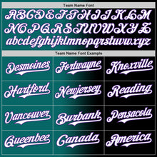 Laden Sie das Bild in den Galerie-Viewer, Custom Black Purple Teal-White Authentic Gradient Fashion Baseball Jersey
