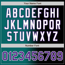 Laden Sie das Bild in den Galerie-Viewer, Custom Black Purple Teal-White Authentic Gradient Fashion Baseball Jersey
