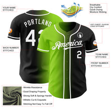 Load image into Gallery viewer, Custom Black White-Neon Green Authentic Gradient Fashion Baseball Jersey
