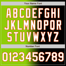 Load image into Gallery viewer, Custom Black White Neon Green-Orange Authentic Gradient Fashion Baseball Jersey
