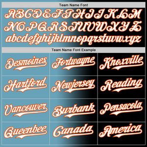 Custom Black White Shadow Blue-Orange Authentic Gradient Fashion Baseball Jersey