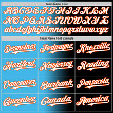 Load image into Gallery viewer, Custom Black White Sky Blue-Orange Authentic Gradient Fashion Baseball Jersey
