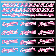 Load image into Gallery viewer, Custom Black White Sky Blue-Pink Authentic Gradient Fashion Baseball Jersey

