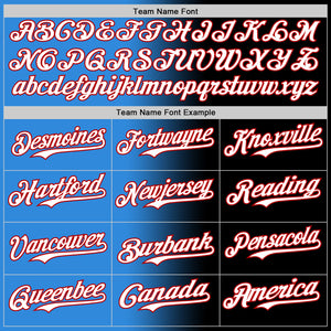 Custom Black White Electric Blue-Red Authentic Gradient Fashion Baseball Jersey