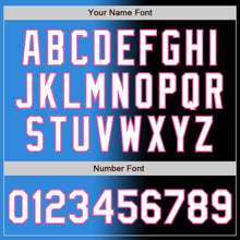 Загрузить изображение в средство просмотра галереи, Custom Black White Electric Blue-Pink Authentic Gradient Fashion Baseball Jersey

