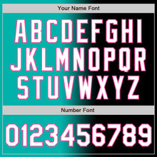 Laden Sie das Bild in den Galerie-Viewer, Custom Black White Aqua-Pink Authentic Gradient Fashion Baseball Jersey
