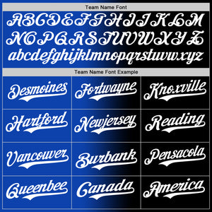 Custom Black White-Thunder Blue Authentic Gradient Fashion Baseball Jersey