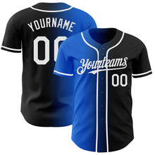 Загрузить изображение в средство просмотра галереи, Custom Black White-Thunder Blue Authentic Gradient Fashion Baseball Jersey
