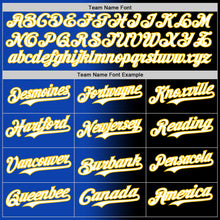 Загрузить изображение в средство просмотра галереи, Custom Black White Thunder Blue-Yellow Authentic Gradient Fashion Baseball Jersey
