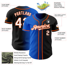 Загрузить изображение в средство просмотра галереи, Custom Black White Thunder Blue-Orange Authentic Gradient Fashion Baseball Jersey
