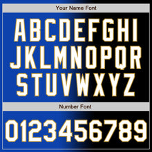 Загрузить изображение в средство просмотра галереи, Custom Black White Thunder Blue-Old Gold Authentic Gradient Fashion Baseball Jersey
