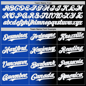 Custom Black White Thunder Blue-Gray Authentic Gradient Fashion Baseball Jersey