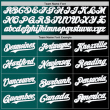 Laden Sie das Bild in den Galerie-Viewer, Custom Black White Midnight Green-Gray Authentic Gradient Fashion Baseball Jersey
