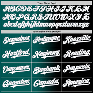 Custom Black White Midnight Green-Gray Authentic Gradient Fashion Baseball Jersey