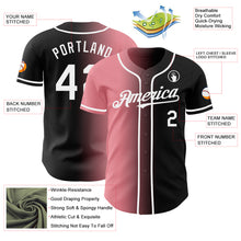 Laden Sie das Bild in den Galerie-Viewer, Custom Black White-Medium Pink Authentic Gradient Fashion Baseball Jersey
