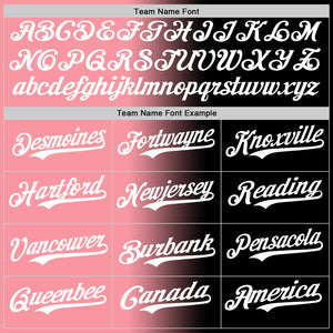 Custom Black White-Medium Pink Authentic Gradient Fashion Baseball Jersey