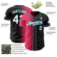 Загрузить изображение в средство просмотра галереи, Custom Black White Neon Pink-Teal Authentic Gradient Fashion Baseball Jersey
