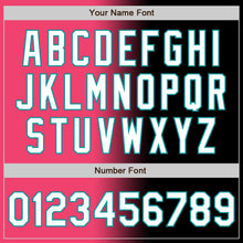 Загрузить изображение в средство просмотра галереи, Custom Black White Neon Pink-Teal Authentic Gradient Fashion Baseball Jersey
