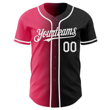 Загрузить изображение в средство просмотра галереи, Custom Black White-Neon Pink Authentic Gradient Fashion Baseball Jersey
