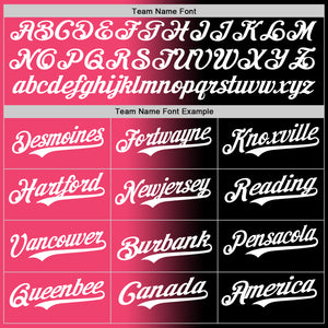 Custom Black White-Neon Pink Authentic Gradient Fashion Baseball Jersey