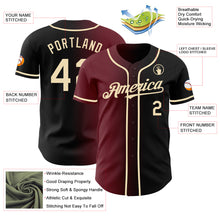 Charger l&#39;image dans la galerie, Custom Black Cream-Burgundy Authentic Gradient Fashion Baseball Jersey
