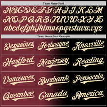 Charger l&#39;image dans la galerie, Custom Black Cream-Burgundy Authentic Gradient Fashion Baseball Jersey

