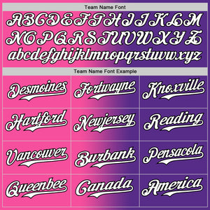 Custom Purple White Pink-Black Authentic Gradient Fashion Baseball Jersey