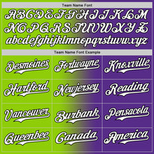 Charger l&#39;image dans la galerie, Custom Purple White Neon Green-Black Authentic Gradient Fashion Baseball Jersey
