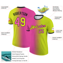 Загрузить изображение в средство просмотра галереи, Custom Neon Yellow Pink-Black Gradient Fashion Performance T-Shirt
