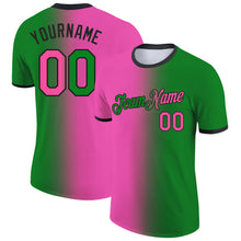 Загрузить изображение в средство просмотра галереи, Custom Grass Green Pink-Black Gradient Fashion Performance T-Shirt
