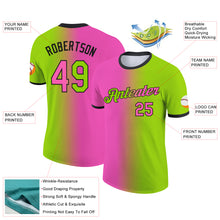 Загрузить изображение в средство просмотра галереи, Custom Neon Green Pink-Black Gradient Fashion Performance T-Shirt
